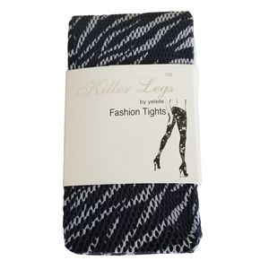 Funky Zebra Animal Print Fishnet Costume Tights Womens One Size Fits Most